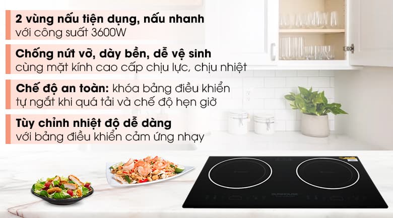 Ảnh Bếp hồng ngoại đôi lắp âm Sunhouse SHB9112MT