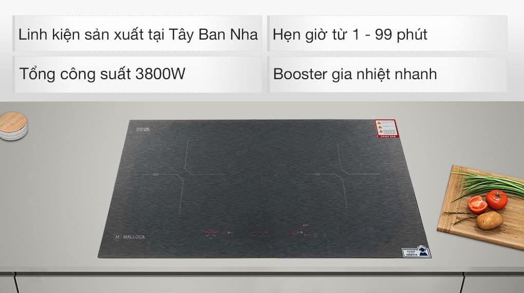 Ảnh Bếp từ đôi lắp âm Malloca MH-02IS