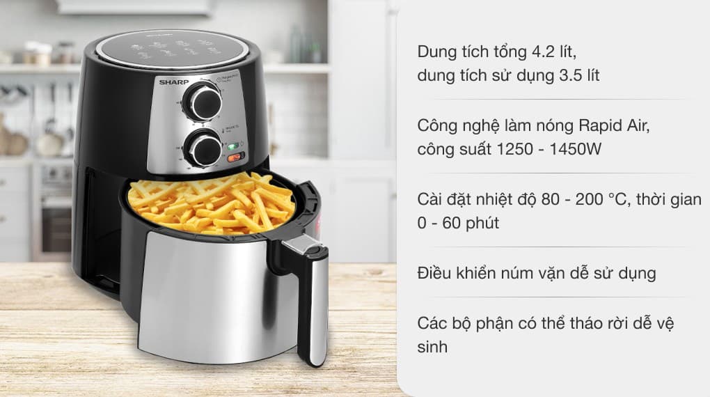 Ảnh Nồi chiên không dầu Sharp KF-AF42MV-ST 4.2 lít