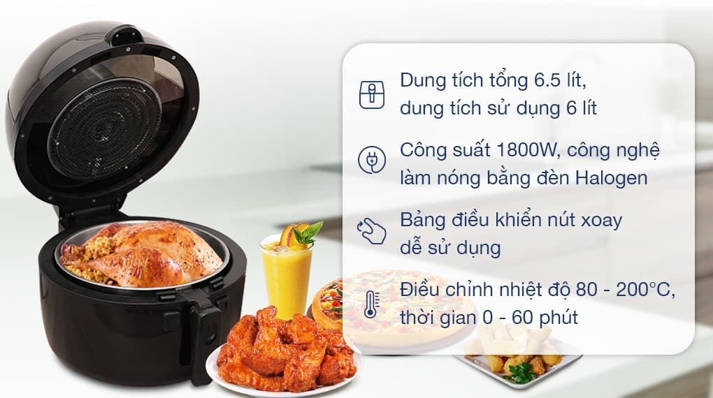 Ảnh Nồi chiên không dầu Rapido RAF6.5M2 6.5 lít