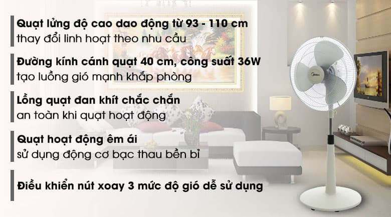 Ảnh Quạt lửng Midea 3 cánh FTS40-17VD 36W