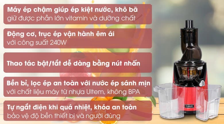 Ảnh Máy ép chậm Kuvings EVO820 đỏ