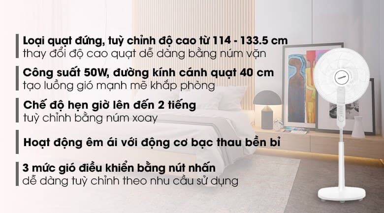 Ảnh Quạt đứng Toshiba 5 cánh F-LSA10(W)VN 50W