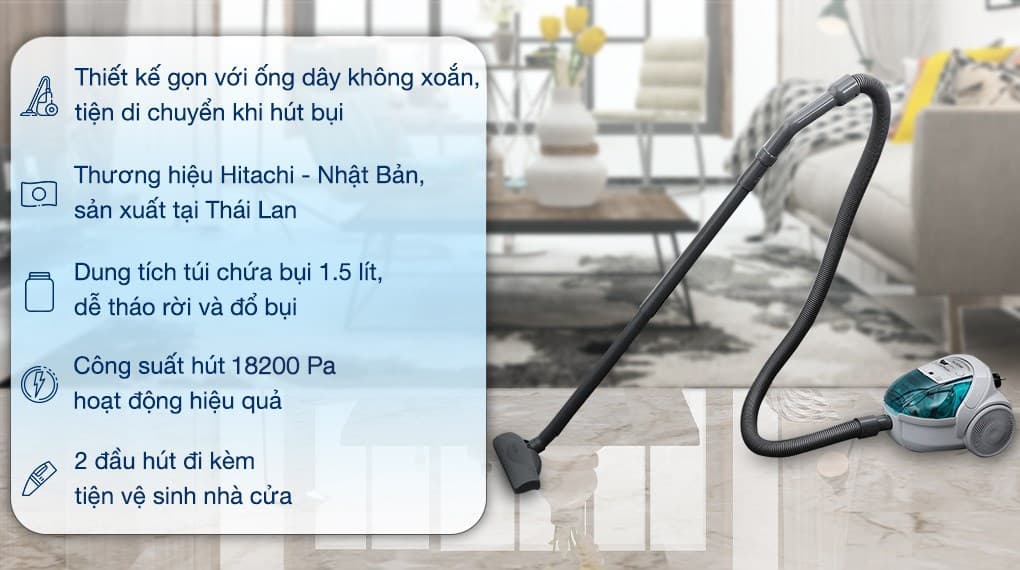 Ảnh Máy hút bụi dạng hộp Hitachi CV-BF16 GN