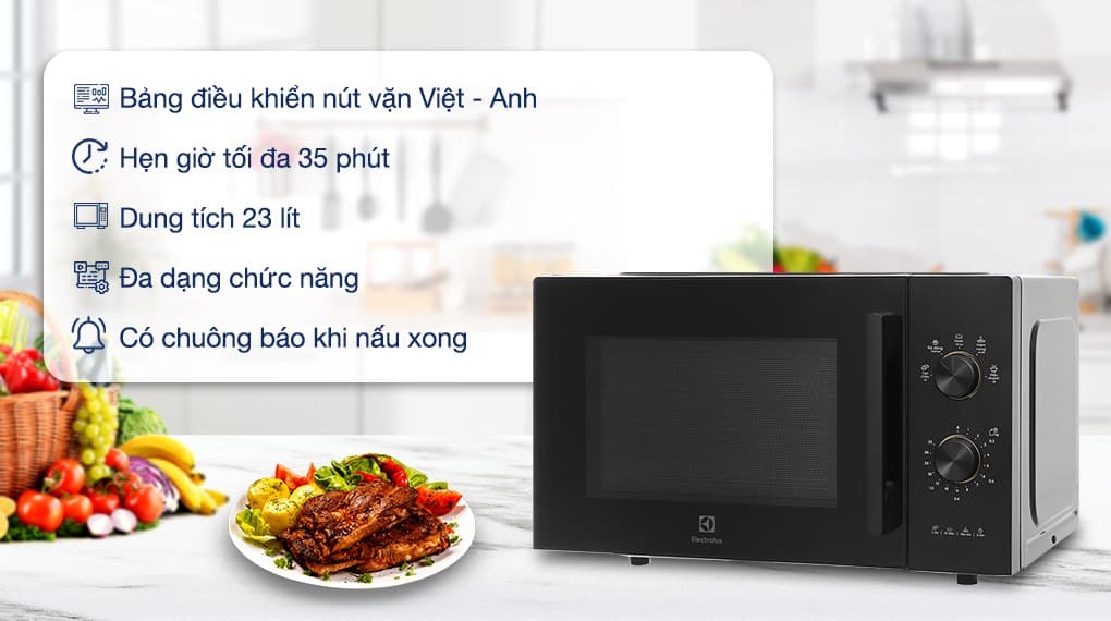 Ảnh Lò vi sóng Electrolux EMM23K22B 23 lít