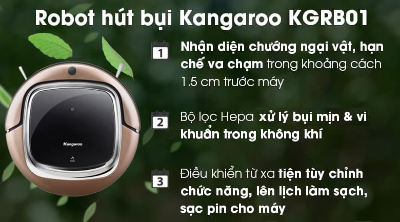 Ảnh Robot hút bụi Kangaroo KGRB01 Nâu