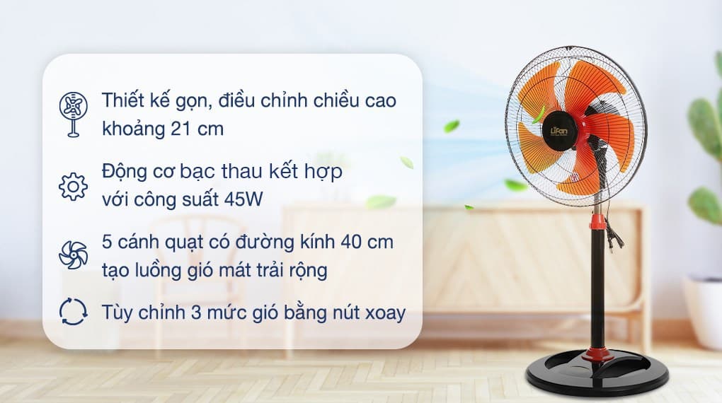 Ảnh Quạt đứng Lifan 5 cánh Đ-616 45W
