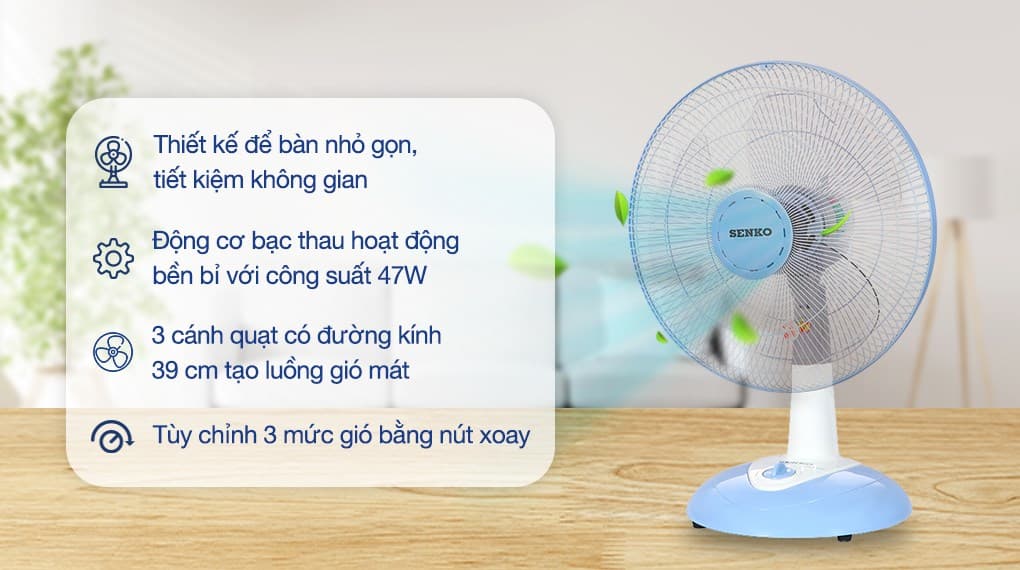 Ảnh Quạt bàn Senko 3 cánh B1612 47W