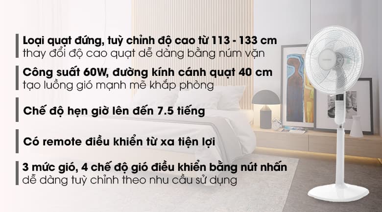 Ảnh Quạt đứng Toshiba 5 cánh F-LSA20(H)VN 60W
