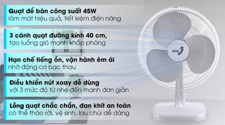 Ảnh Quạt bàn Asia 3 cánh B16001-XV1 45W