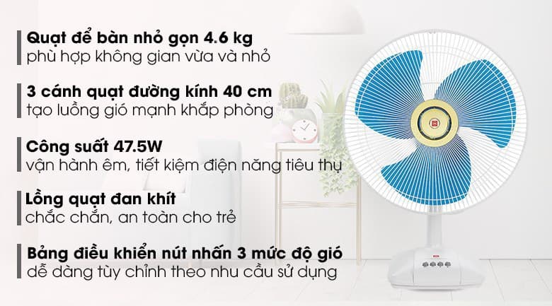 Ảnh Quạt bàn KDK 3 cánh A40B 47.5W