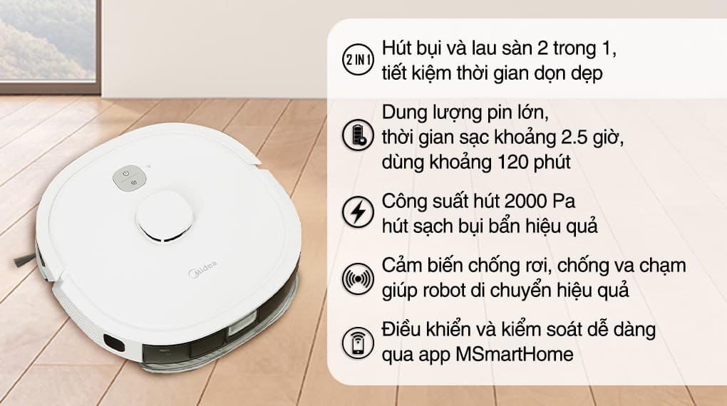 Ảnh Robot hút bụi lau nhà Midea M6