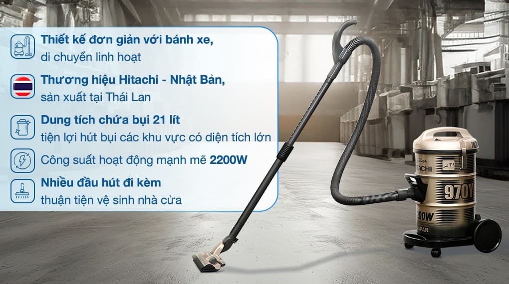 Ảnh Máy hút bụi công nghiệp Hitachi CV-970Y 24CV TG