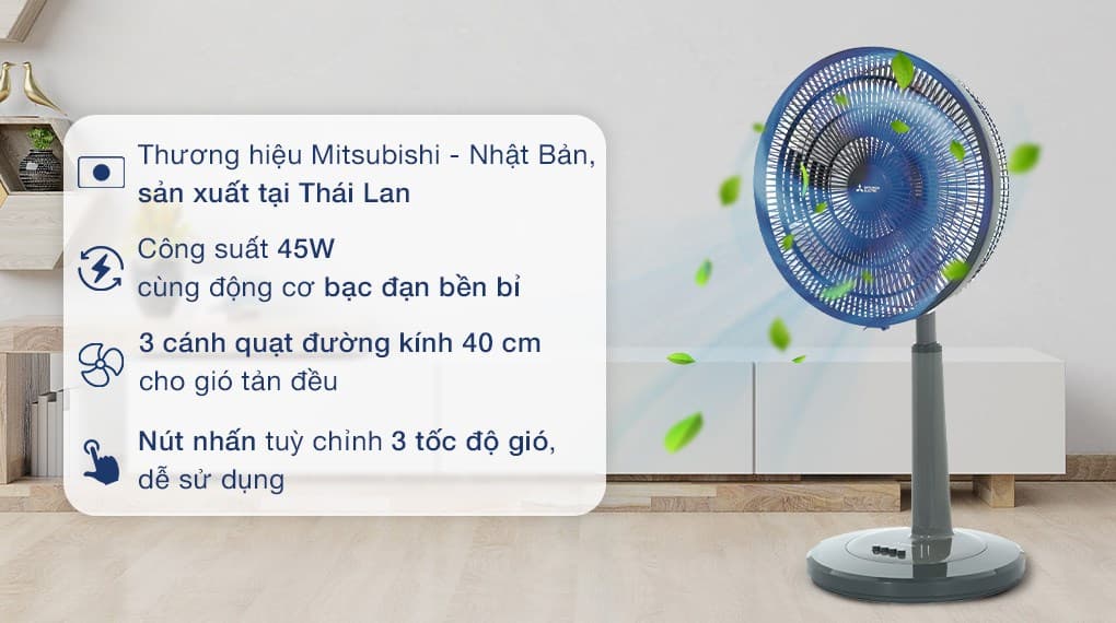 Ảnh Quạt lửng Mitsubishi Electric 3 cánh R16A-GB CY-GY 45W