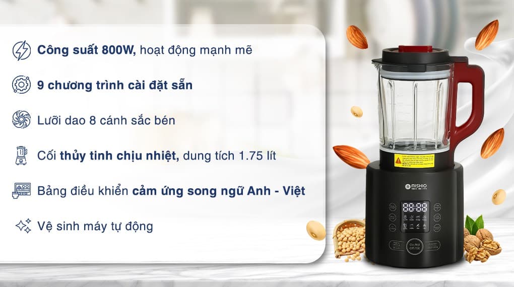 Ảnh Máy làm sữa hạt đa năng Mishio MK-360