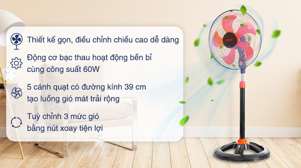 Ảnh Quạt đứng Senko 5 cánh DTS1609 60W