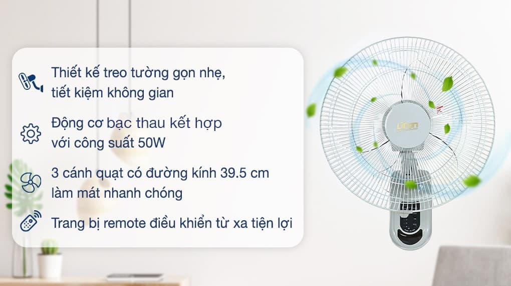 Ảnh Quạt treo tường Lifan 3 cánh TE-1688 50W