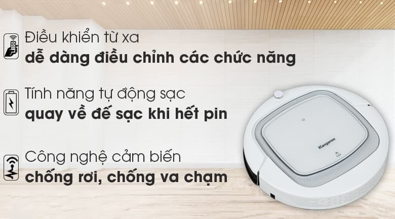 Ảnh Robot hút bụi Kangaroo KGRB01 Trắng