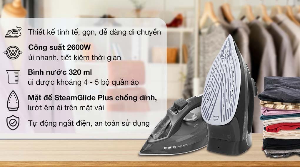 Ảnh Bàn ủi hơi nước Philips DST5040/80 2600W