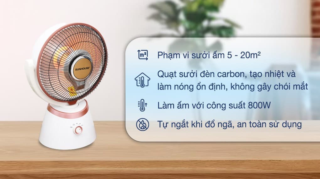 Ảnh Quạt sưởi carbon Sunhouse SHD7008 Trắng