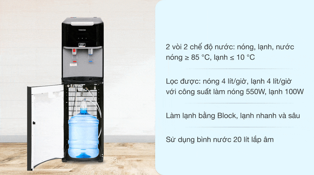 Ảnh Cây nước nóng lạnh Toshiba RWF-W1669BV(K1) 650W