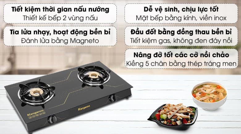 Ảnh Bếp ga đôi Kangaroo KG516M