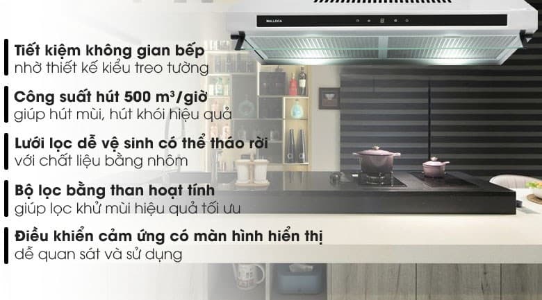 Ảnh Máy hút mùi áp tường Malloca H342.7 TC