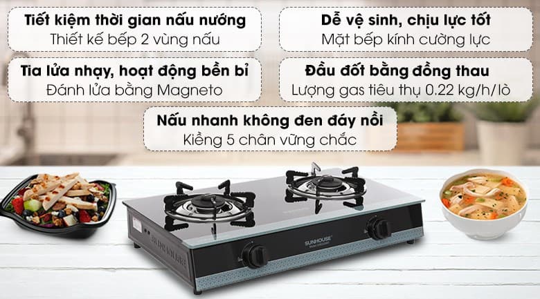 Ảnh Bếp ga đôi Sunhouse SHB3326MT