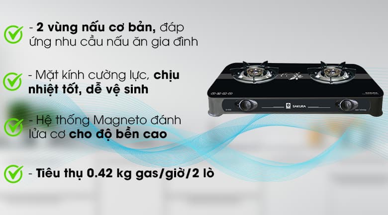 Ảnh Bếp ga đôi Sakura SA-650G