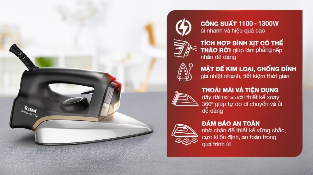 Ảnh Bàn ủi khô Tefal FS3120L0 1300W