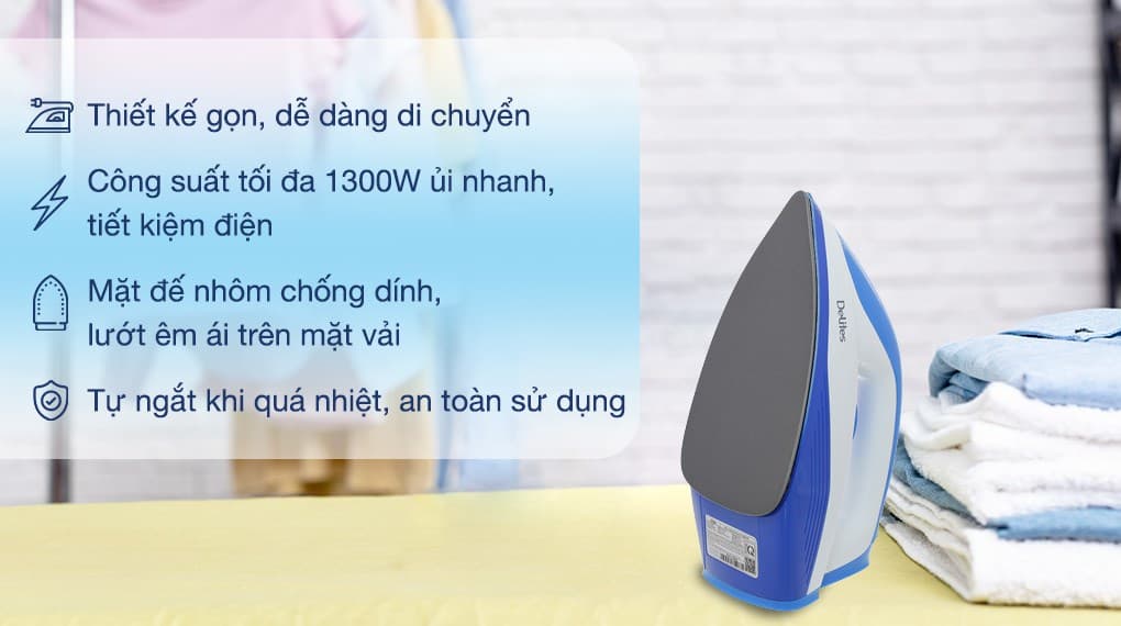 Ảnh Bàn ủi khô Delites HJ-8057B 1300W