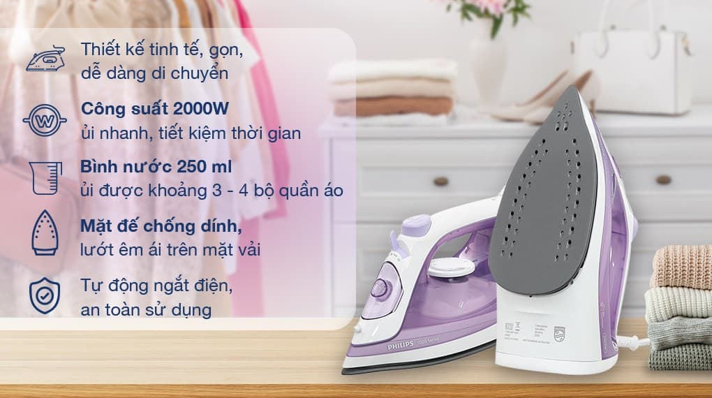 Ảnh Bàn ủi hơi nước Philips DST1040/30 2000W