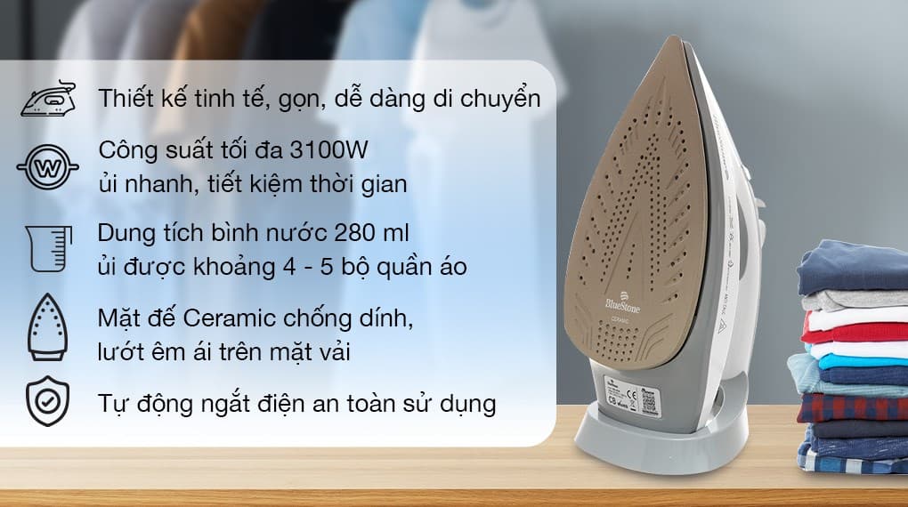 Ảnh Bàn ủi hơi nước BlueStone SIB-3836 3100W