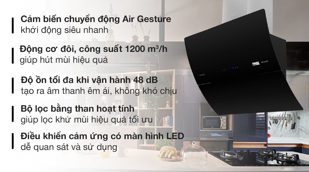Ảnh Máy hút mùi kính vát Pramie DE19-900