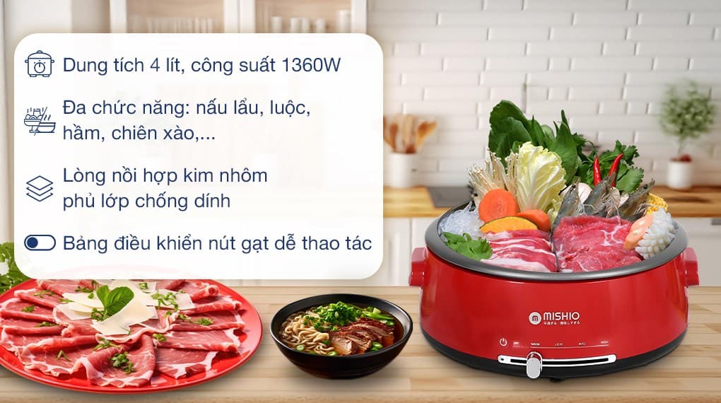 Ảnh Nồi lẩu điện Mishio MK-348 4 lít