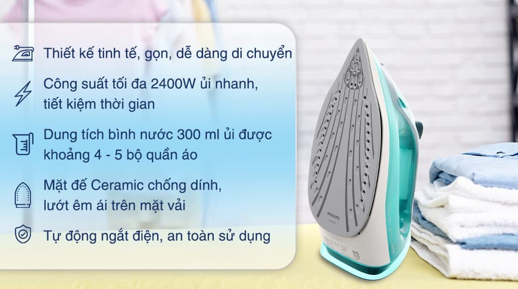 Ảnh Bàn ủi hơi nước Philips DST3030/70 2400W