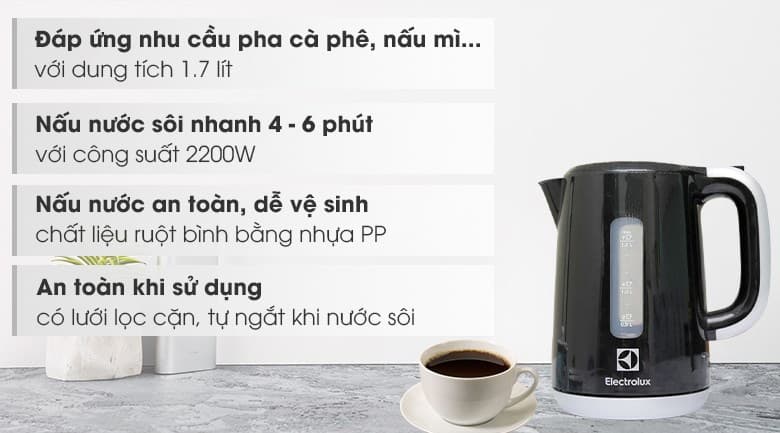 Ảnh Bình đun siêu tốc Electrolux 1.7 lít EEK3505