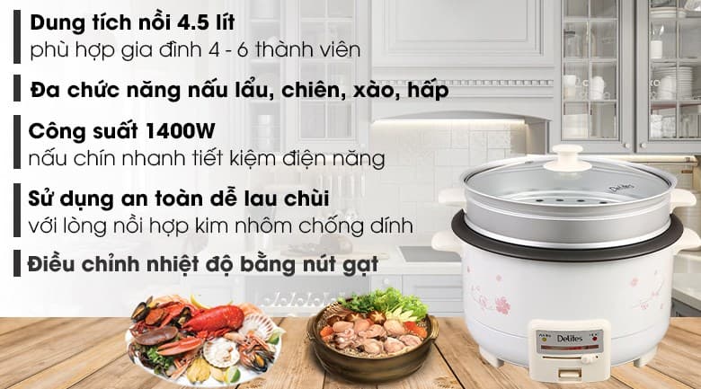 Ảnh Nồi lẩu điện Delites CBR45-90 4.5 lít
