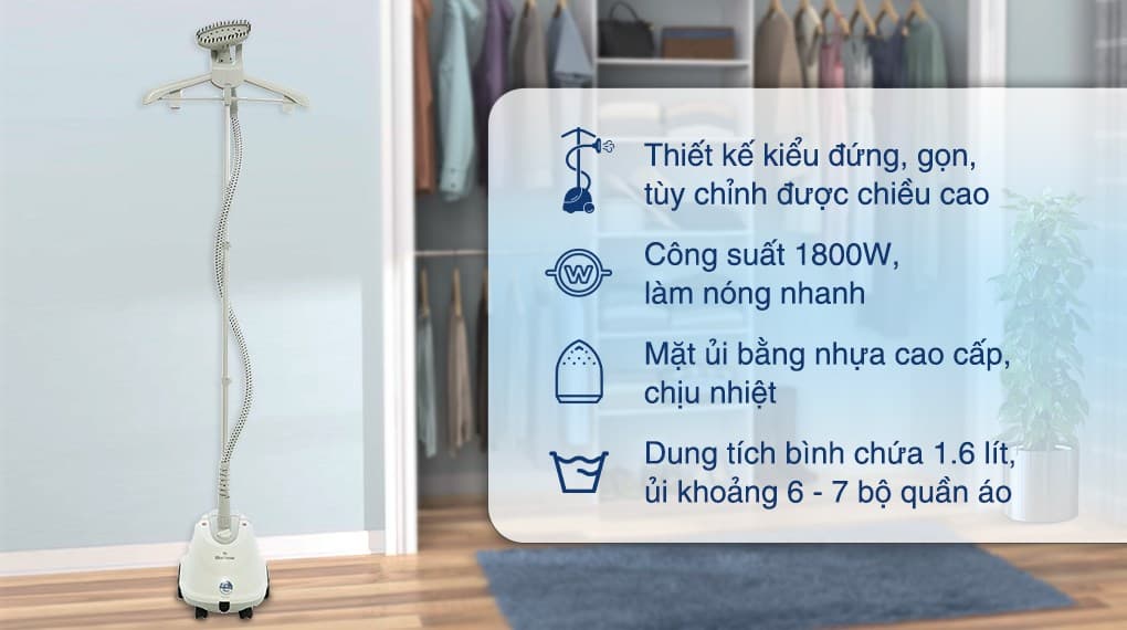 Ảnh Bàn ủi hơi nước đứng BlueStone GSB-3915 1800W