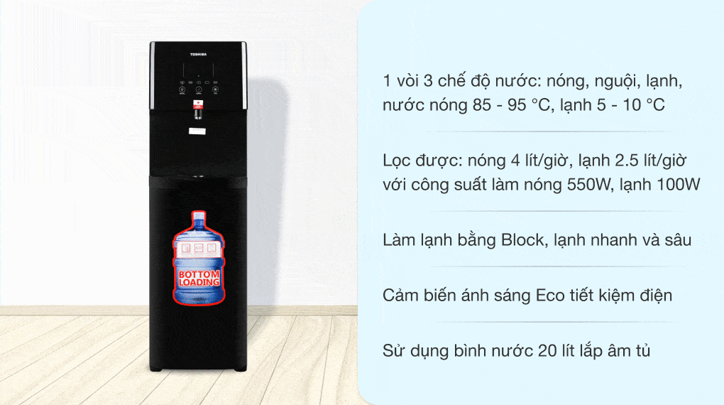 Ảnh Cây nước nóng lạnh Toshiba RWF-W1830BV(K) 650W