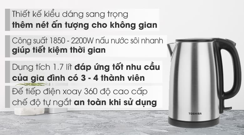 Ảnh Bình đun siêu tốc Toshiba 1.7 lít KT-17SH2NV