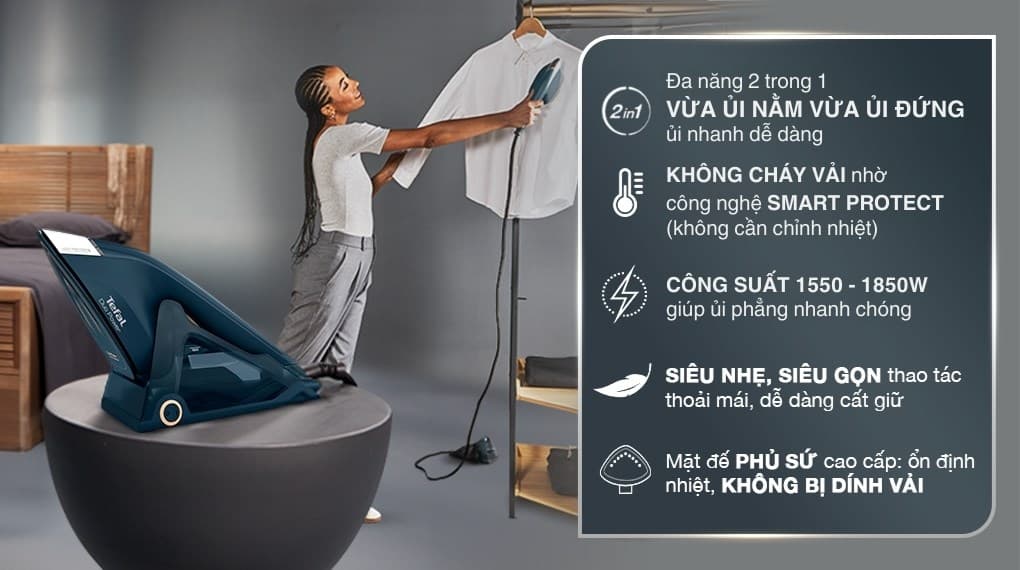Ảnh Bàn ủi hơi nước đa năng Tefal 2 trong 1 Duo Power JF4032E0 1850W