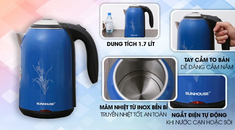Ảnh Bình đun siêu tốc Sunhouse 1.7 lít SHD1382B