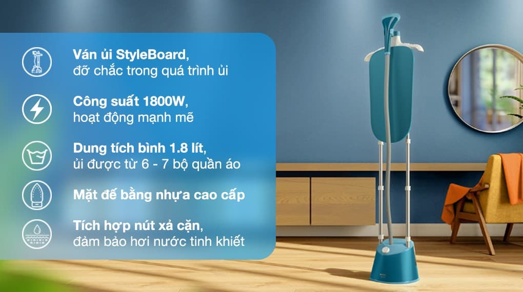 Ảnh Bàn ủi hơi nước đứng Philips STE1040/20 1800W