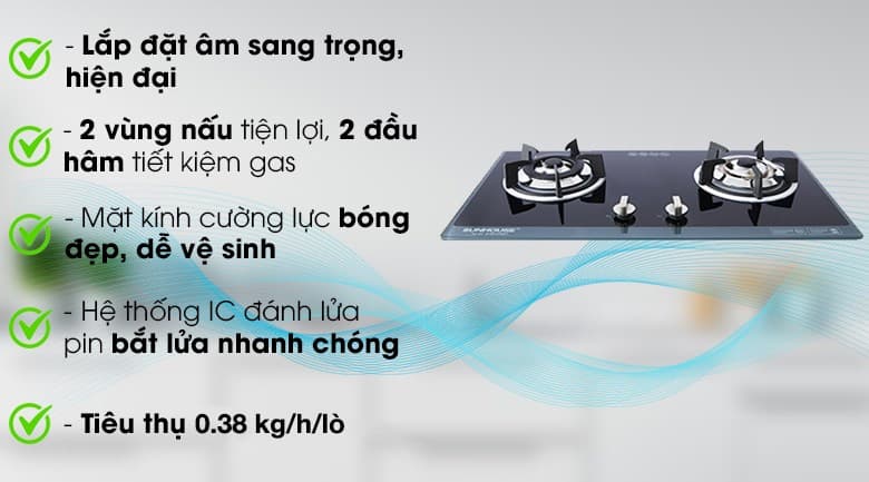 Ảnh Bếp ga âm Sunhouse SHB5548MT