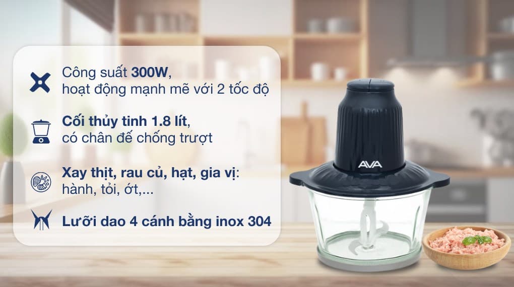 Ảnh Máy xay thịt đa năng AVA AM6103 300W 1.8 lít