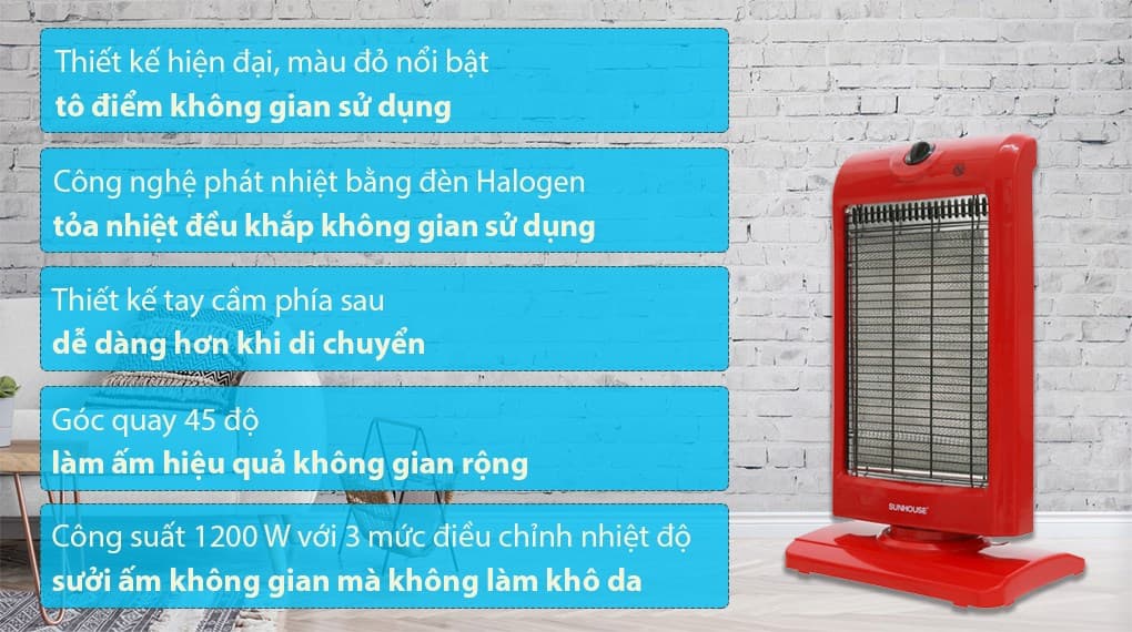 Ảnh Quạt sưởi halogen Sunhouse SHD7016