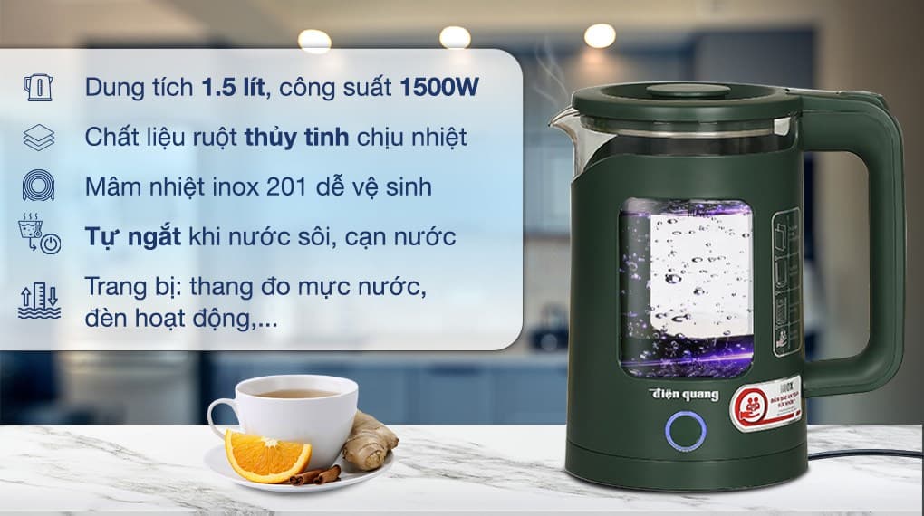Ảnh Bình đun siêu tốc Điện Quang 1.5 lít ĐQ EKT16 1515 MG