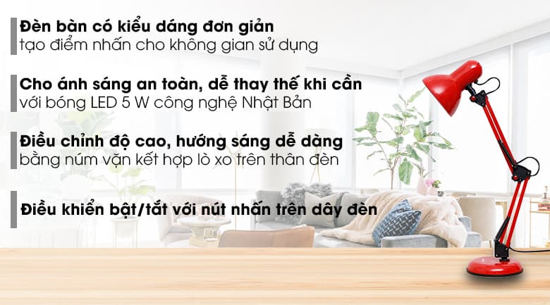 Ảnh Đèn bàn học Điện Quang DKL14 R