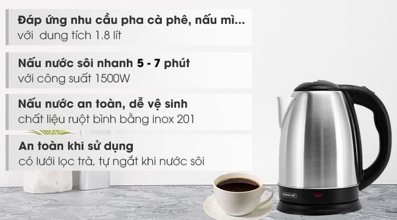 Ảnh Bình đun siêu tốc Sunhouse 1.8 lít SHD1182
